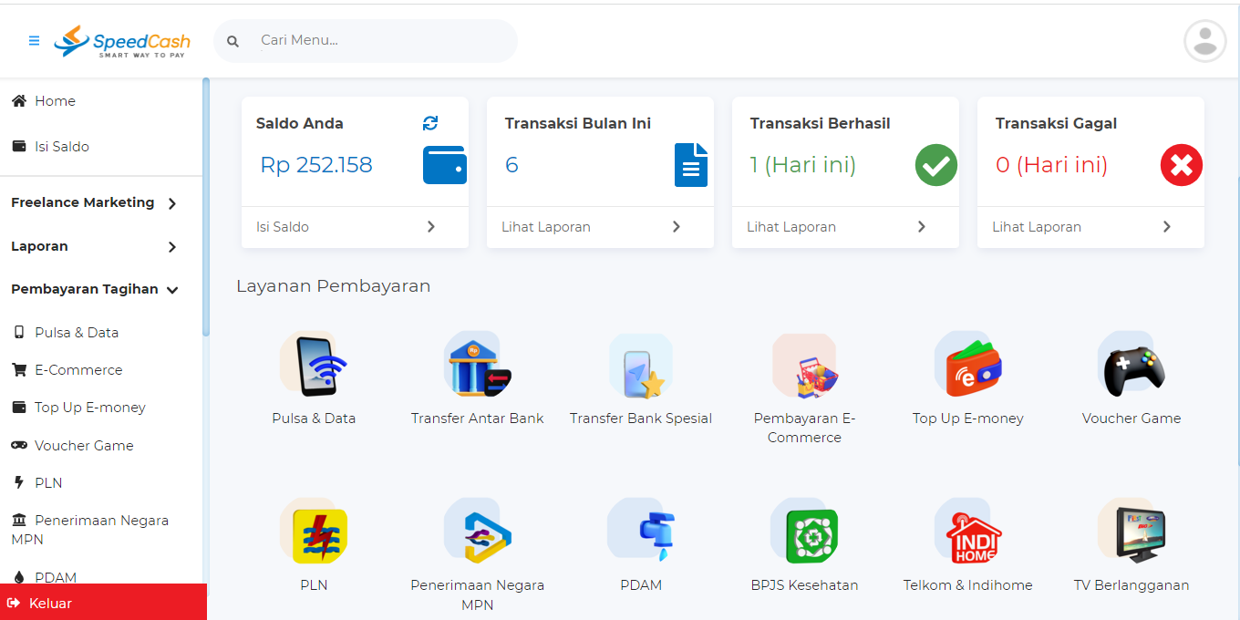 transaksi melalui aplikasi web