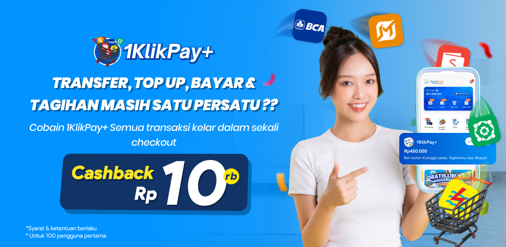 Pakai 1klikpay+ dapat cashback 10 ribu