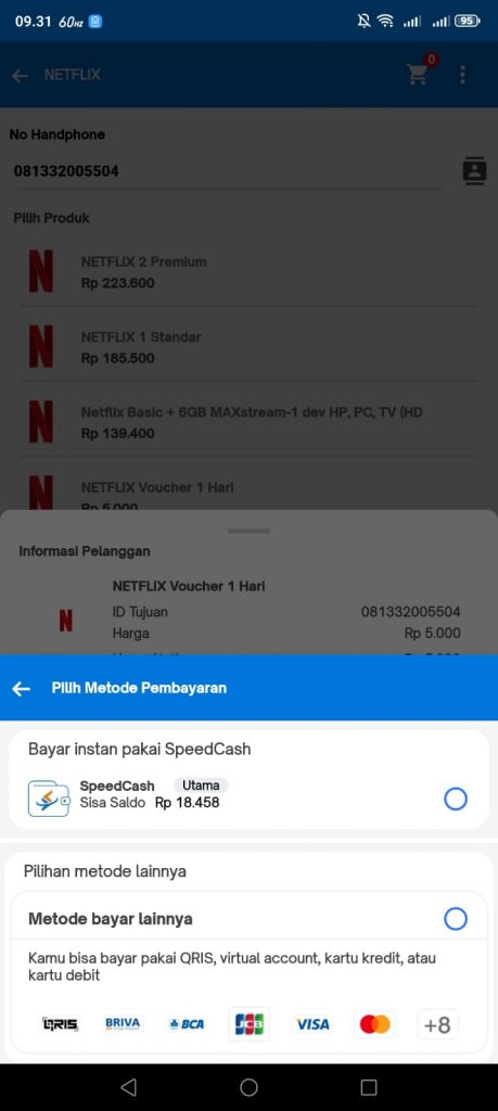 cara bayar netflix