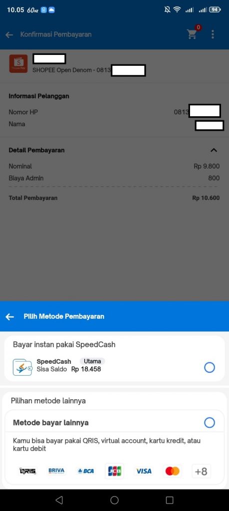 top up shopeepay pakai QRIS