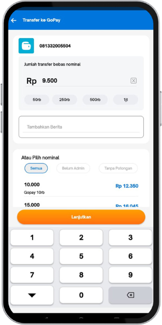 top up gopay murah bebas nominal