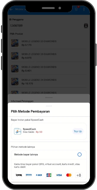 top up ml bayar pakai qris