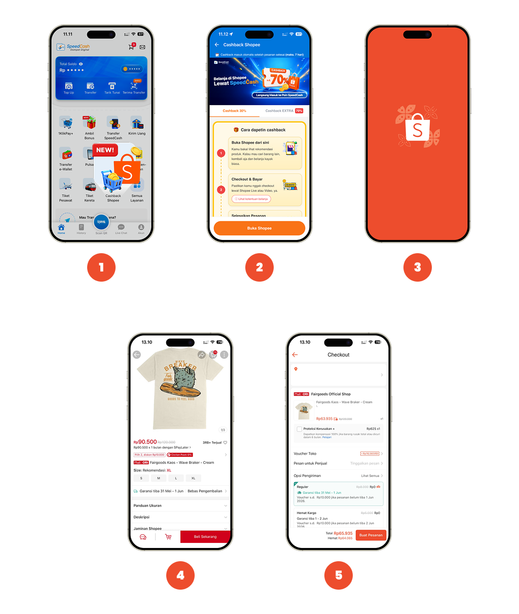 Cara buka Cashback Shopee di aplikasi SpeedCash