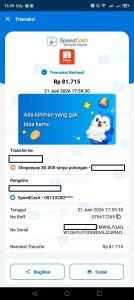cara bagikan bukti transfer dengan pesan personalize
